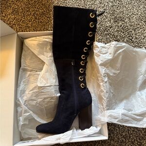 NIB Nine West Women’s Navy ‘Calhoun’ Knee-High Boots, size 7M